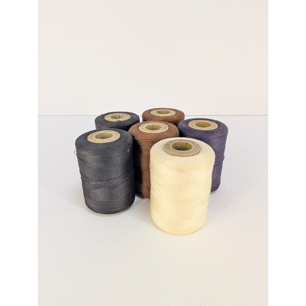 Star Merc Nylon Sewing Thread Cones Lot of 6 Black Brown White Navy VVV1200